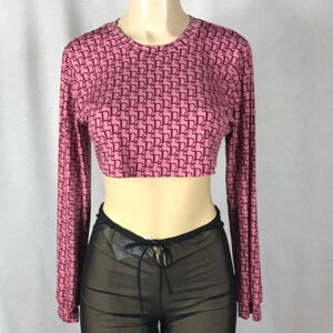 Topia pink and purple crop top size small